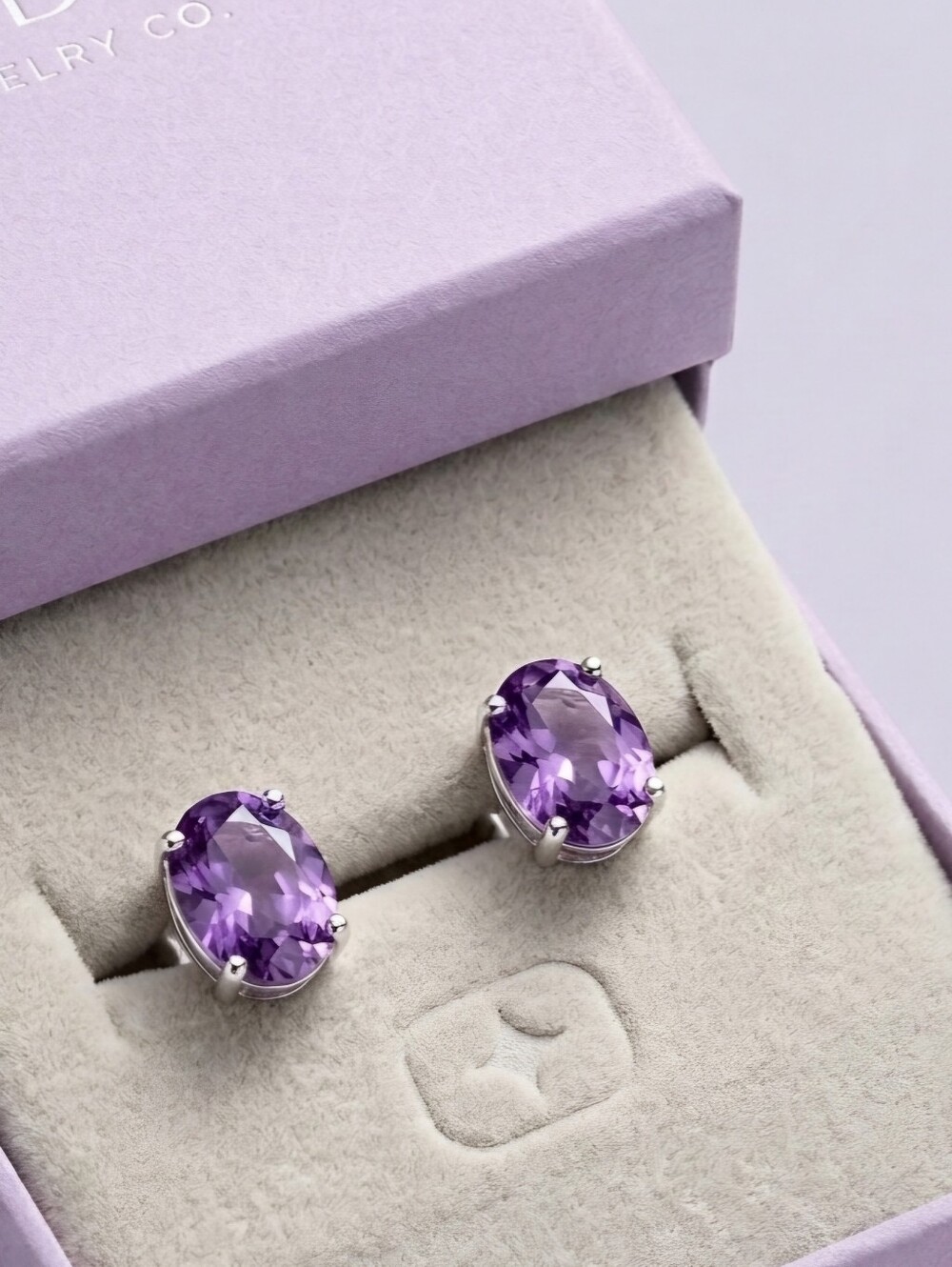 Elegant Purple Stud Earrings